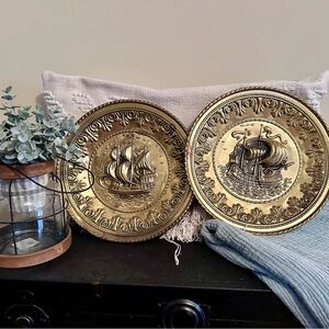 Vintage Brass Decorative Wall Plates